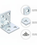 Heavy Duty 90 Degree L Bracket Set For Furniture Assembly And Shelf Support With Pre Drilled Holes And Screws Included Four Pack