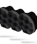 Three Hex Grip Tire Dressing Applicator foam sponges for fast tire shine, ergonomic design for vinyl, rubber, wheel cleaners.
