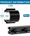 2020 3030 Series Cable Clips And T Slot Aluminum Profile Accessories for European Standard 2020 3030 Aluminum Extrusion Black Linear Rail Cord Organizer dimensions and view