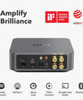 Back view of Smart Multiroom Streaming Amplifier With AirPlay Google Cast And Alexa Voice Control HDMI Output in Space Gray