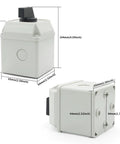 Heavy Duty Rotary Selector Switch 20A 440V Two Pole Three Position Cam Switch With Eight Terminals in casing with dimensions visible