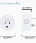 4 Pack Smart Plugs For Alexa And Google Home Compatibility No Hub Required Remote Control Scheduling Timers ETL Certified Ideal For Smart Home Automation; ultra-compact size shown with dimensions.