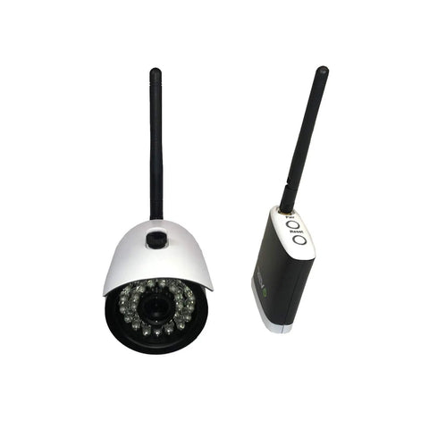 Wireless 720P Indoor Outdoor IR Bullet Security Camera And Receiver Kit With 100ft Night Vision 165ft Indoor Range IP66 Weatherproof Quick Setup Signal Strength Indicator All Weather Surveillance System