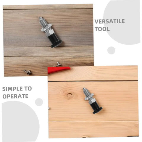 Built Tough Indexing Plunger Pin With Dead Tight Spring Loaded Threaded Design In Premium Stainless Steel on wood surface.