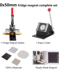 DIY Fridge Magnet Kit With Paper Cutter And 100 Supplies For Custom Magnets And Badges Perfect Starter Set For Home Crafters Gifts And Creative Projects showing tools and materials.