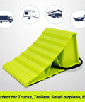 No Hassle 4 Pack Wheel Chocks For Travel Trailers And Campers Dual Wheel Stopper Set With Non Slip Base Heavy Duty Green Block