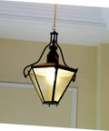 Heavy Duty Chandelier Rod With Ceiling Hook System For Easy DIY Install, holding a modern hanging light fixture in a room.