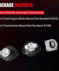 Heavy Duty 3 Piece Engine Motor Transmission Mount Kit For Chrysler 300 Dodge Challenger, including two front mounts and one transmission mount.