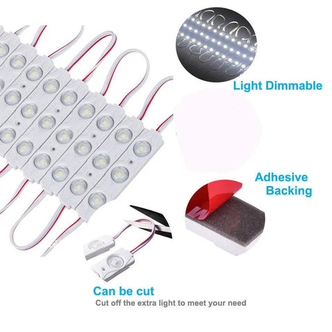Hollywood Style Vanity Makeup Lights 10 Foot Ultra Bright White LED Strip Dimmable With Touch Control adhesive back view