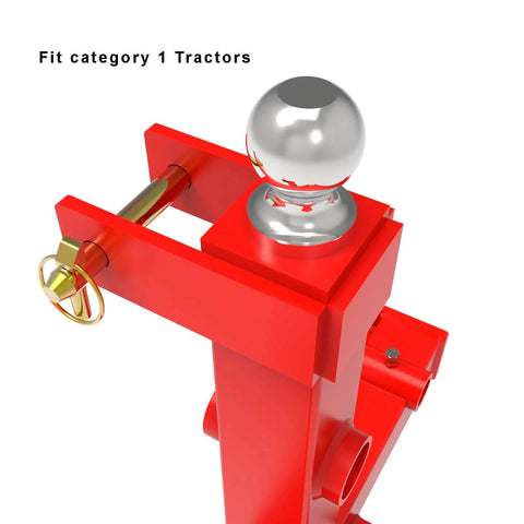 Three Point Tractor Hitch Pins Built Tough for the Farm Heavy Duty Mild Steel Four Inch Usable Length Five and a Half Inch Overall Length Three Quarter Inch Diameter Includes Lynch Pin For Category One Tractors Five Pack showing metal hitch.