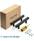 50 Pack Matte Black 3 Inch Square Cabinet Pulls, Super Solid Stainless Steel Kitchen Hardware, box with handles and tools