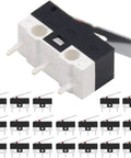 20 Piece Micro Limit Switch Set NO NC With Hinge Lever 3 Pin 125V 1A Momentary Button, black, side view