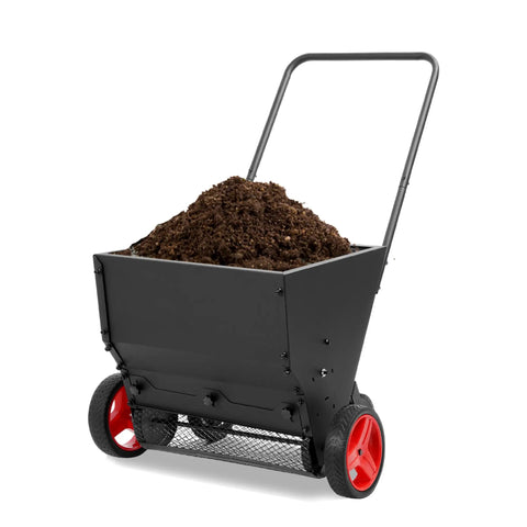 garden grass seed spreader Lawn Drop Spreader With Handle ✓ Garden Seeder Push Cart