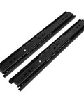 Heavy Duty 3-Section Drawer Slides Black 14 Inch, 100 Lb Load Capacity, smooth glide metal rails, showing two slides