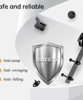 Five Foot Heavy Duty Sliding Barn Door Hardware Track Kit With J Pulley Ball Bearing Rollers safety features displayed