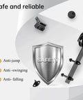 EaseLife 8 Ft Sliding Barn Door Hardware Track Kit shown with safety features like anti-jump, anti-swinging, and anti-falling mechanisms.