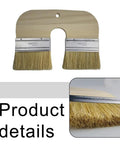 U Shaped Limewash Paint Brush With Double Head For Mineral Paints 200mm Natural Pig Bristle Stainless Steel Ferrule Ergonomic Handle