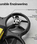 Close-up of durable engineering on Beginner Kids Drone With Camera And Remote Control Brushless Motors For Quieter Power.