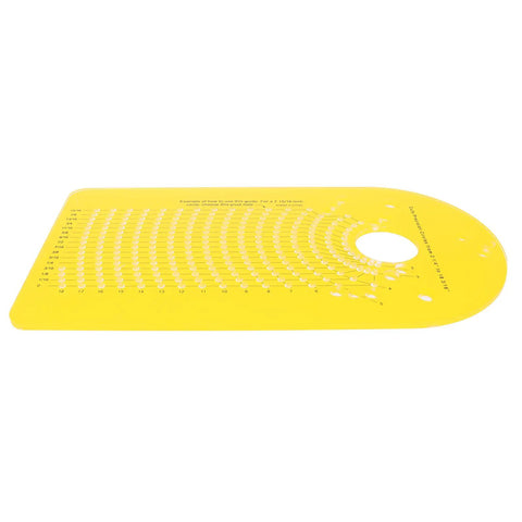 Rock Solid Circle Cutting Jig For Plunge Router With Precise Pivot Holes Adjustable Wood Cutting Guide displayed on yellow guide.
