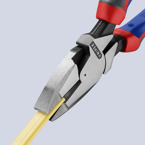 High Leverage Lineman's Pliers With New England Head And Multi Component Construction, 9-1/4 Inch Heavy Duty Electrician Tool cutting cable