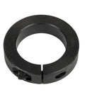 One And Three Quarters Inch Bore Single Split Shaft Collar With Outer Diameter Two And Three Quarters Inches And Eleven Sixteenths Inch Wide Beefy Carbon Steel Two Pack For Secure Shaft Alignment And No Slippage, front view