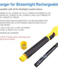 AC Power Charger Cord For Streamlight Stinger Flashlights 100V To 240V 6 Ft UL Listed Replacement Part 22311 with flashlight parts