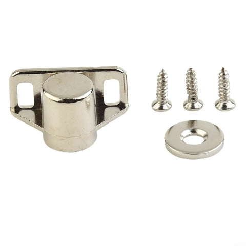 Magnetic Door Catch Zinc Alloy Cabinet Latch With Heavy Duty Strong Hold For Closet Cupboard Wardrobe Drawer Furniture Hardware Silver Finish Easy Install Screws Included