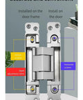 Heavy Duty Door Hinge 100Kg Concealed Adjustable Hinge for 180 Degree Swing Silver Finish with Silent Quiet Close