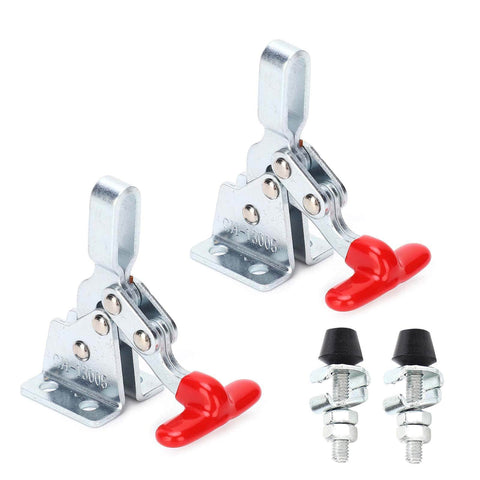 Heavy Duty Quick Release Clamp For Woodworking Jigs And Fixtures, Hold Down Toggle Clamp With Horizontal Elbow Design, 2 Piece Set