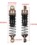 Long Travel Aluminum RC Shocks 59mm Eye To Eye For 1/18 TRX4M TRX4MT Crawler Upgrades With Threaded Bodies And Dual Spring Options