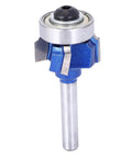 8mm Round Router Bit for Electric Trimmers, blue carbide with four teeth, designed for precise woodworking carving.