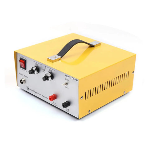 Pro Grade Pulse Spot Welder 600W Welding Machine for Jewelry Making with yellow durable shell and controls