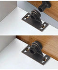Bulldog Style Cabinet Door Latch With Antique Brown Finish, Right Angle Mount, One And Three Quarter Inch By Three Quarter Inch, RV And Home Use
