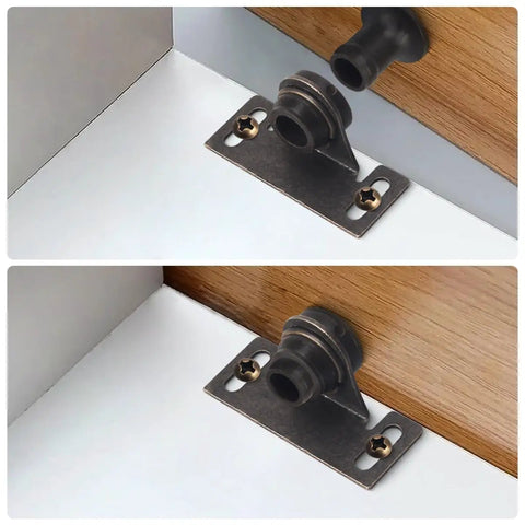 Bulldog Style Cabinet Door Latch With Antique Brown Finish, Right Angle Mount, One And Three Quarter Inch By Three Quarter Inch, RV And Home Use