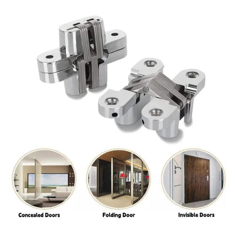 Invisible Hinge For 180 Degree Folding Doors Concealed Cross Hinges For 18mm To 25mm Doors Multicolor Pack Of 2