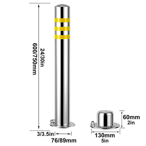 Heavy Duty Removable Stainless Steel Bollard Locks Down Your Driveway With Tough Reflective Strips For No Hassle Outdoor Parking Security And Heavy Roll Traffic Control