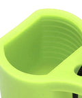 Close-up of Universal Threaded Rubber Scuba Tank Valve Cap Protector for Diving Bottles and Cylinders, threads visible, fluorescent yellow.