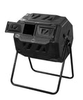 Dual Chamber Compost Tumbler 160L With Sliding Doors, High Capacity Outdoor Bin For Garden, Kitchen And Yard Waste, 360 Degree Tumbling, Ventilation Holes, Solid Steel Frame