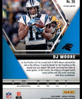 Mosaic Reactive Orange Prizm Base Card Starring DJ Moore, a dope NFL football hobby collectible for trading and display, 2020 Mosaic Series Prizm Card.