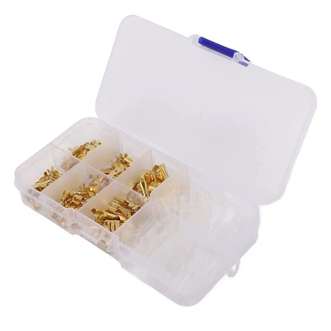 Kick Your Electrical Gear Into High Gear With This 135Pc Cold Pressed Spade Terminals Kit Featuring Durable Brass Male And Female Connectors In 2.8 4.8 And 6.3mm Sizes For Rock Solid Wiring On Cars Machinery And Heavy Duty Power Projects That Never, brass spade terminals in organizer case