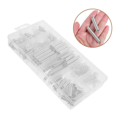 Top Quality Stainless Steel Spring Assortment Kit With 200 Pieces For DIY Home Repairs Mechanical Projects Featuring Reliable Compression And Tension Springs That Rock Smooth Elasticity And Durable Performance, clear organizer box with springs