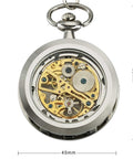 Mens Classic Steampunk Pocket Watch Gold Skeleton Hand Wind Mechanical Timepiece In Box With Vintage Inspired Design And Elegant Finish