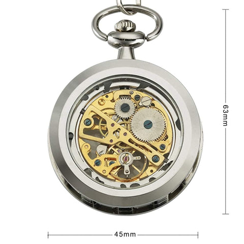Mens Classic Steampunk Pocket Watch Gold Skeleton Hand Wind Mechanical Timepiece In Box With Vintage Inspired Design And Elegant Finish
