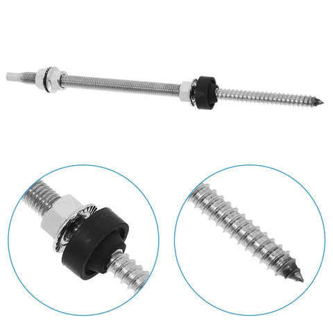 Tough As Nails Stainless Steel Solar Hanger Bolts With Dual Thread Adjustable Height for Zero Sag PV Mounting close up view
