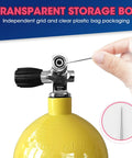 Hand using stainless steel pick from Scuba O Ring Kit 170 Pcs FKM90 with tank valve for precise removal and replacement.
