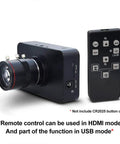 Slick 4K HDMI USB Camera With Crisp 1080P Streaming And Dead Simple Plug And Play Setup featuring manual zoom lens and remote.