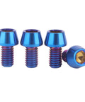 4 Pack Rock Solid Grade 5 Titanium Allen Hex Tapered Socket Head Cap Screws M6 X 10 16 20 25 30 35 Millimeter Mix Badass Burnt Blue Finish corrosion resistant screws with tapered heads.