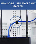 Universal 10 Inch Mounting Plate For Structured Media Enclosures With Velcro Roll securing cables and router.