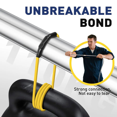 Non-Insulated DIY-Friendly Butt Connectors Kit in use, demonstrating strong grip on metal with yellow wires and person pulling wire