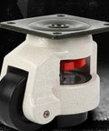 Heavy Duty Leveling Casters Set Of 4 With 500kg Load Capacity Swivel Workbench Wheels Industrial Plate Casters, close-up side view